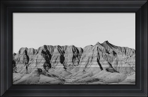 Framed Badlands BW Print