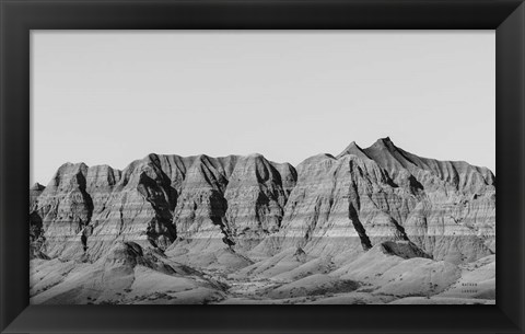 Framed Badlands BW Print