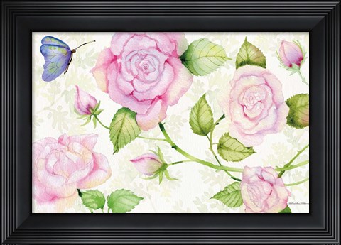 Framed Floral Delight VI Butterflies Print