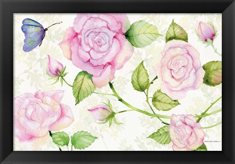 Framed Floral Delight VI Butterflies Print