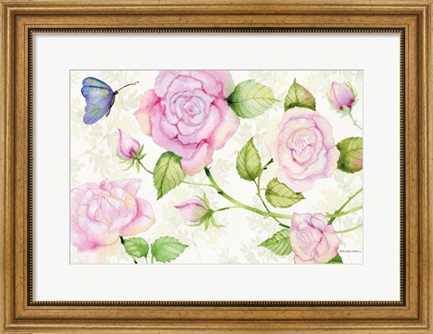Framed Floral Delight VI Butterflies Print