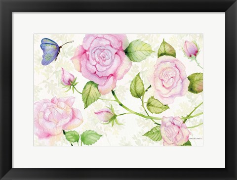 Framed Floral Delight VI Butterflies Print