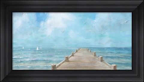 Framed Summer Dock Panorama Print