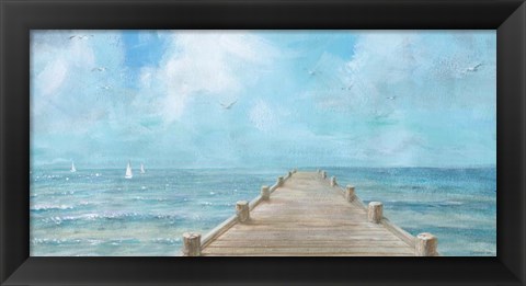 Framed Summer Dock Panorama Print