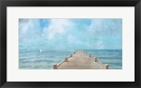 Framed Summer Dock Panorama Print