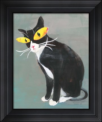 Framed Black Kitty Print