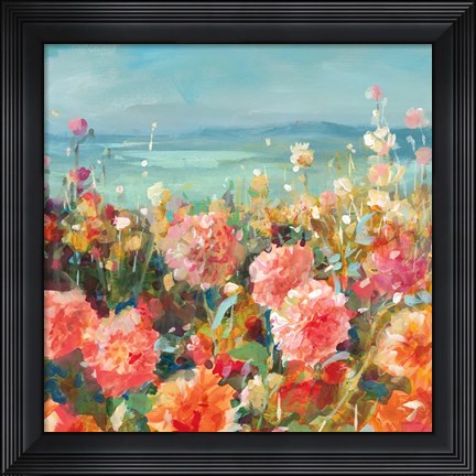 Framed Coastal Dahlias Print