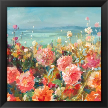 Framed Coastal Dahlias Print