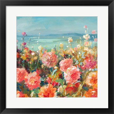 Framed Coastal Dahlias Print