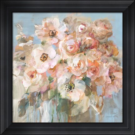 Framed Blushing Bouquet Print