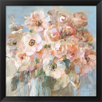 Framed Blushing Bouquet Print