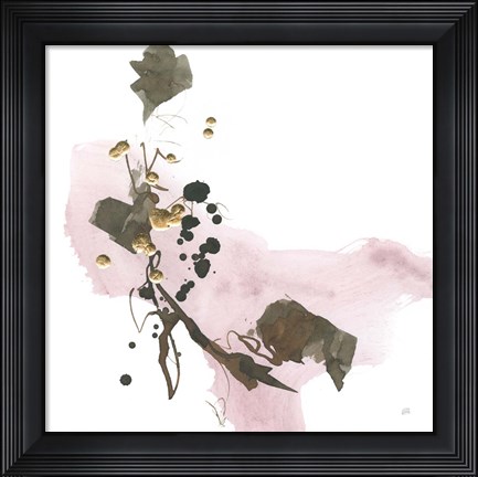 Framed Gold Dots IV Pink Print