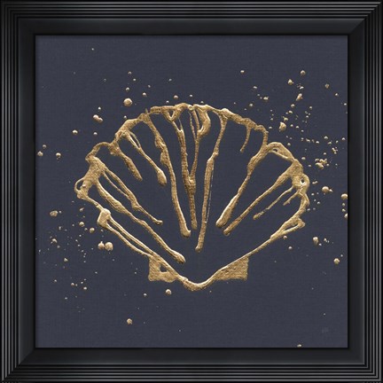 Framed Gold Scallop I Print
