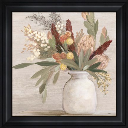 Framed Warm Protea Still Life Crop Print