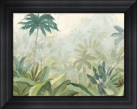 Framed Lush Tropics Blue Print