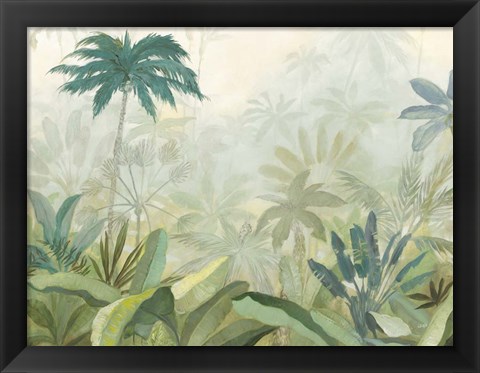 Framed Lush Tropics Blue Print