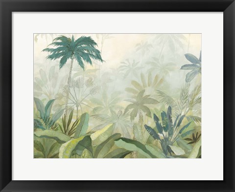 Framed Lush Tropics Blue Print