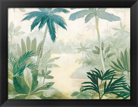 Framed Palm Lagoon Blue Print