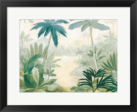 Framed Palm Lagoon Blue Print