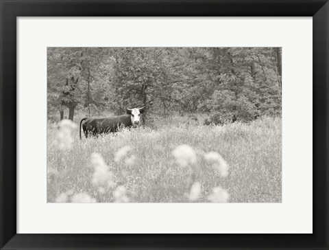 Framed Summer Farm II BW Print