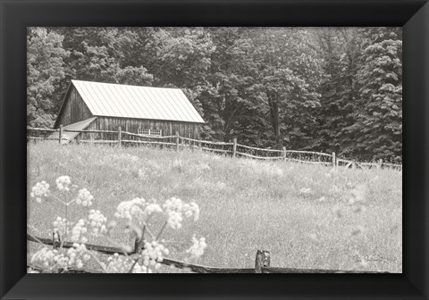 Framed Summer Farm I BW Print