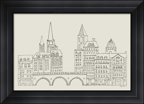 Framed French Script II Neutral Print