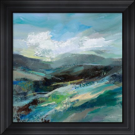 Framed Turquoise Slopes II Print