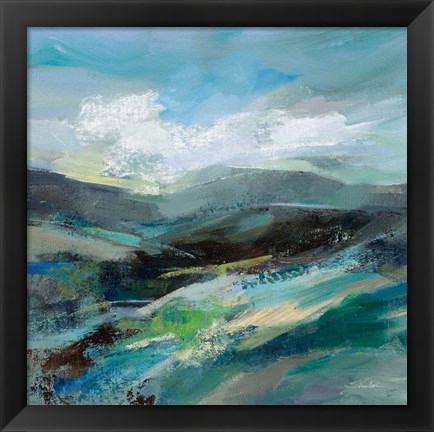 Framed Turquoise Slopes II Print