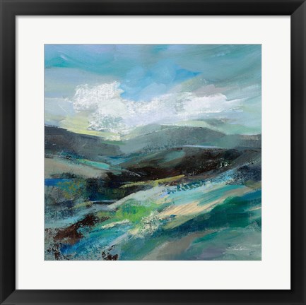 Framed Turquoise Slopes II Print