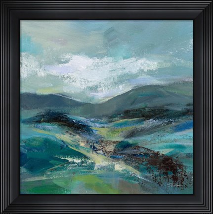 Framed Turquoise Slopes I Print