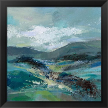 Framed Turquoise Slopes I Print