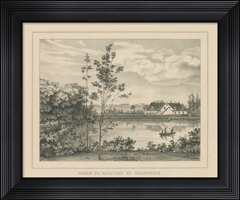 Framed French Park Etching I Print