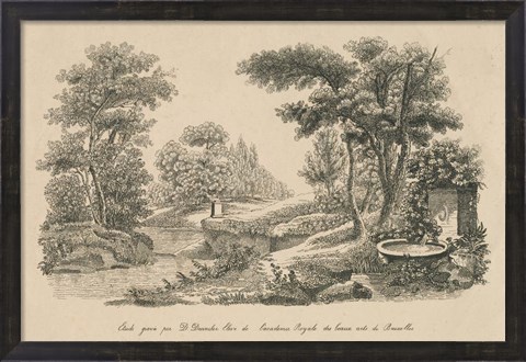 Framed French Park Etching III Print