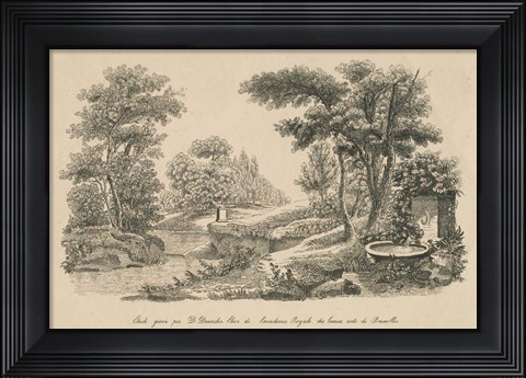 Framed French Park Etching III Print