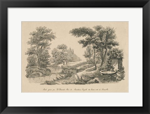 Framed French Park Etching III Print