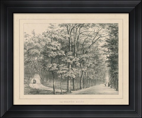 Framed French Park Etching II Print