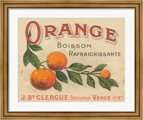 Framed Orange Label Print