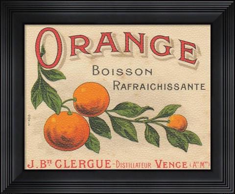 Framed Orange Label Print