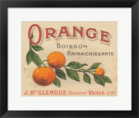 Framed Orange Label Print