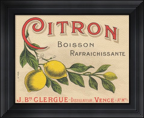 Framed Lemon Label Print