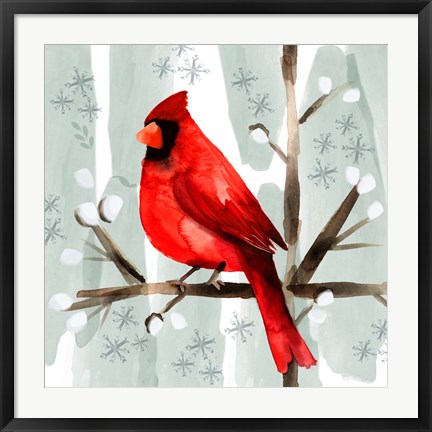 Framed Christmas Hinterland I-Cardinal Print
