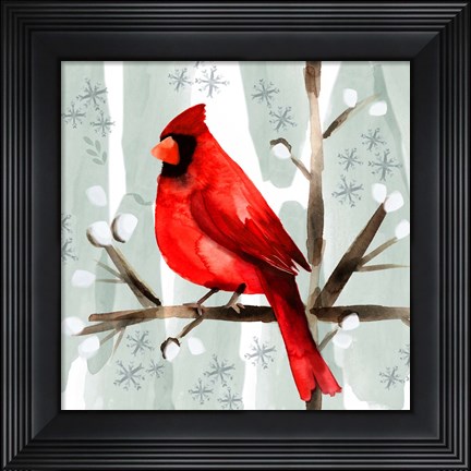Framed Christmas Hinterland I-Cardinal Print