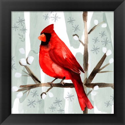 Framed Christmas Hinterland I-Cardinal Print