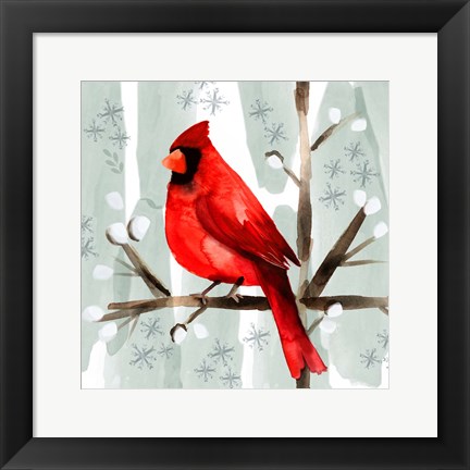 Framed Christmas Hinterland I-Cardinal Print