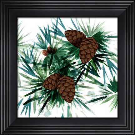 Framed Christmas Hinterland II-Pine Cones Print