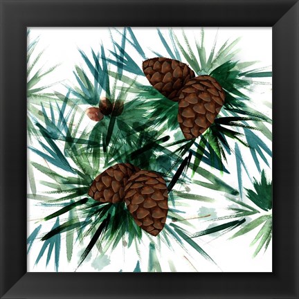 Framed Christmas Hinterland II-Pine Cones Print