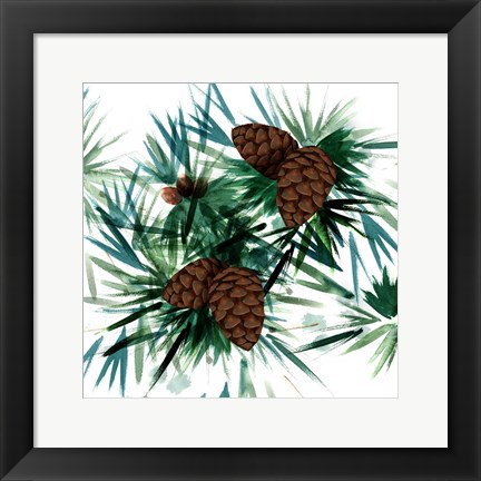 Framed Christmas Hinterland II-Pine Cones Print