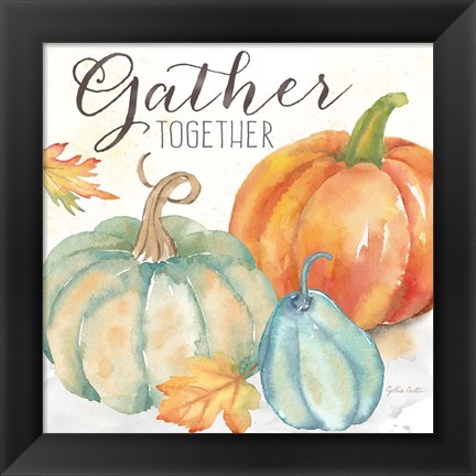 Framed Pumpkin Patch Sentiment II-Grateful Print