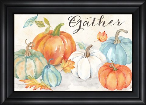 Framed Pumpkin Patch Landscape Sentiment Print