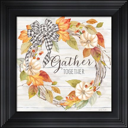 Framed Pumpkin Patch Wreath I-Gather Print